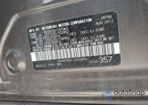 2018 Mitsubishi Outlander Sport 2.0 Es from USA, damaged, VIN JA4AP3AU1JZ003645